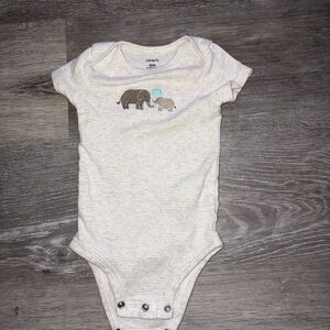 Carter's Cream and Brown Elephant Bodysuit